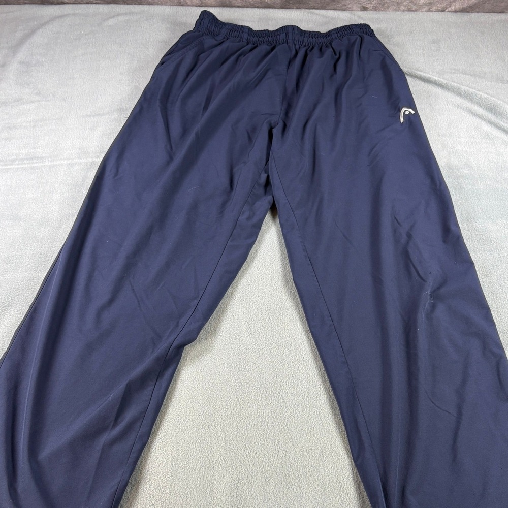 Head Mens Navy Blue Athletic Track Pants Elastic Waist Tennis Training Large